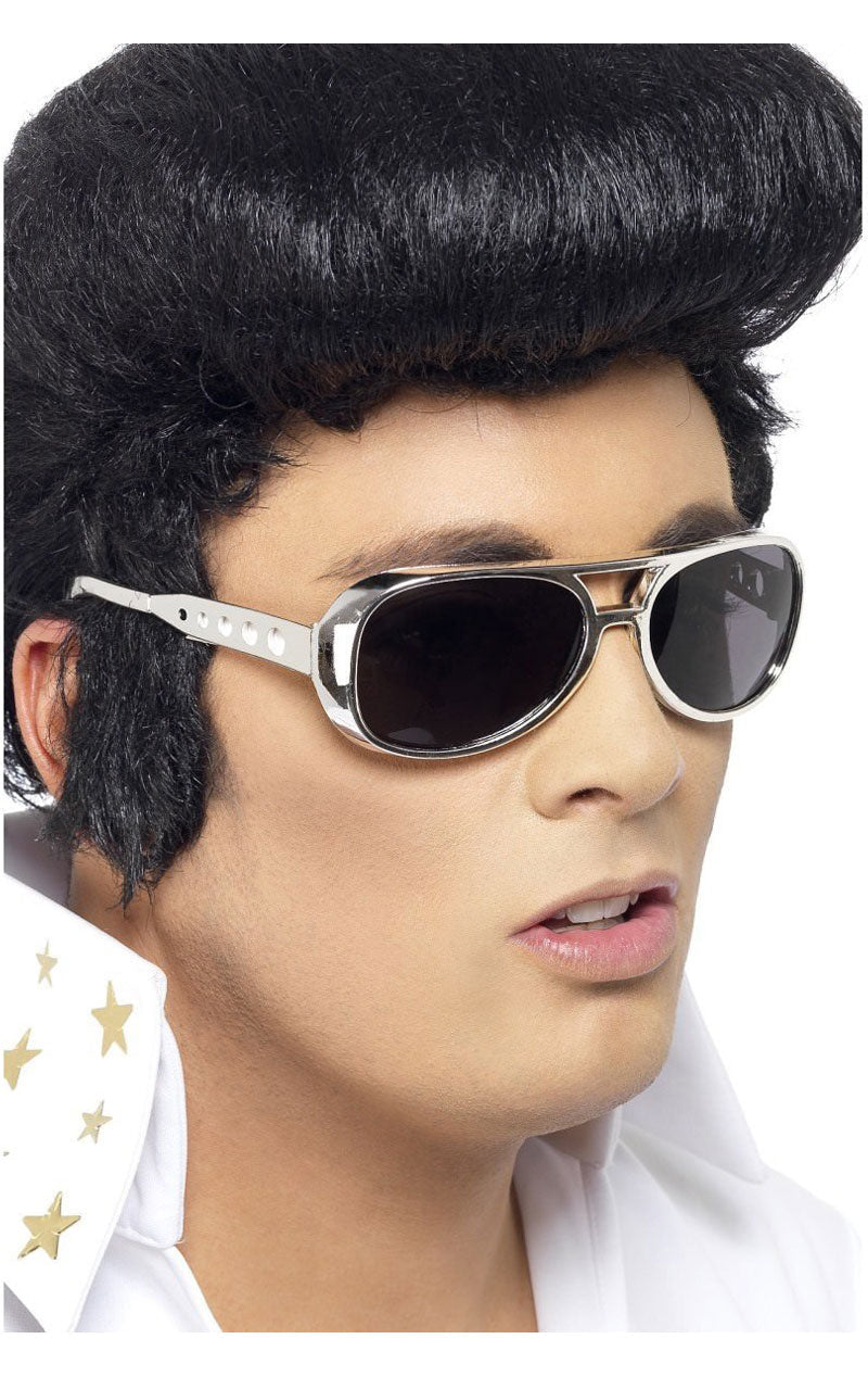 Official Silver Elvis Retro Glasses - Simply Fancy Dress