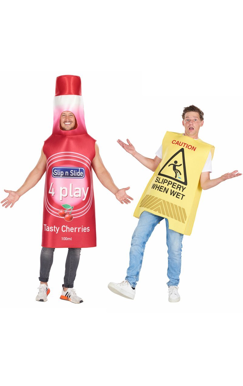 Pleasure & Wet Floor Sign Couples Costume - Simply Fancy Dress