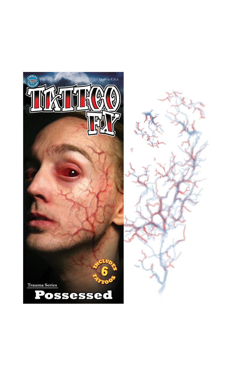 Possessed Trauma Tattoo - Simply Fancy Dress