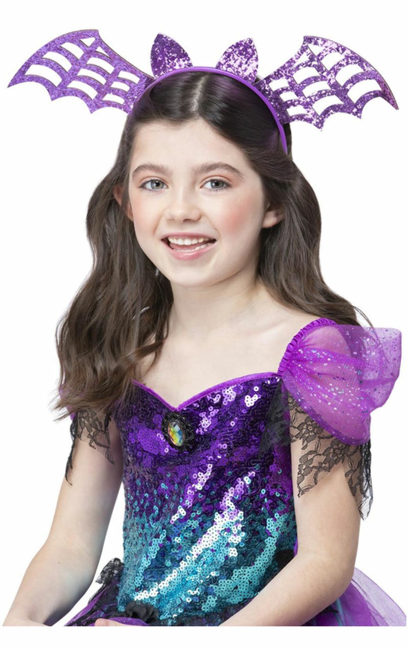 Purple Glitter Bat Headband - Simply Fancy Dress