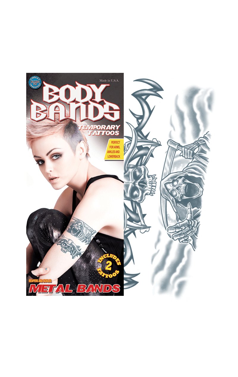 Reaper Body Band Temp Tattoo - Simply Fancy Dress