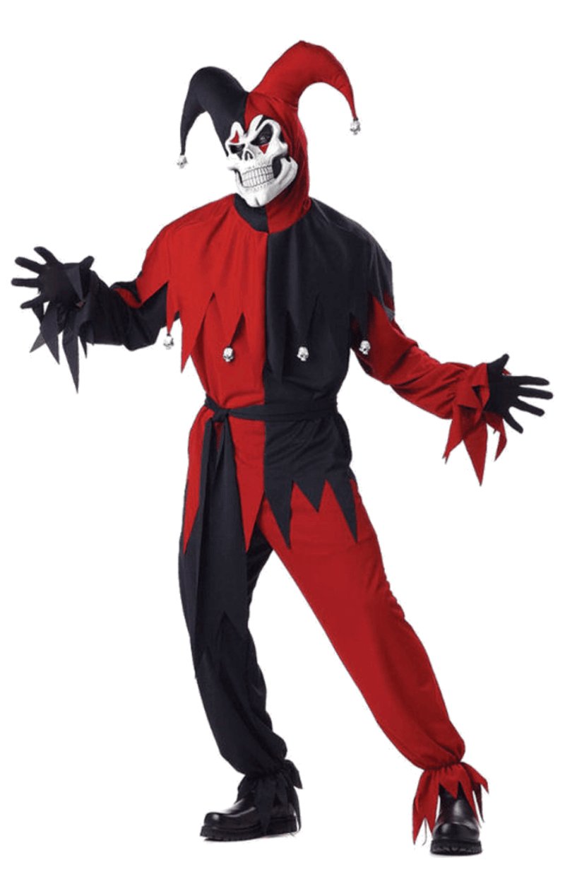 Red and Black Evil Jester Costume - Simply Fancy Dress