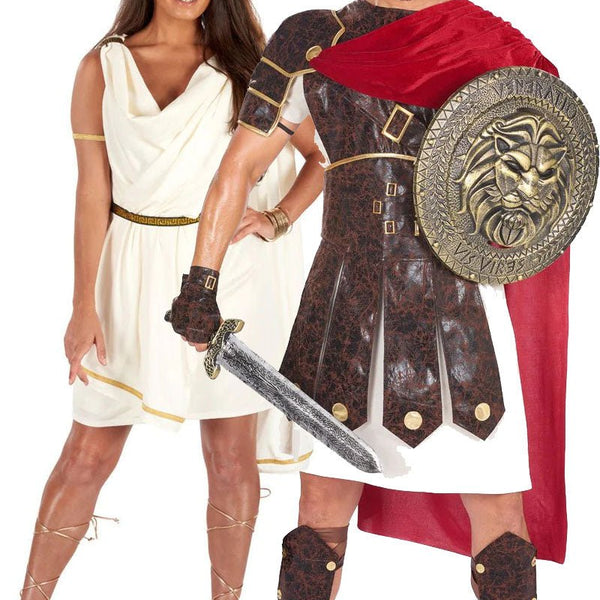 Roman Toga Gladiator Couples Costume