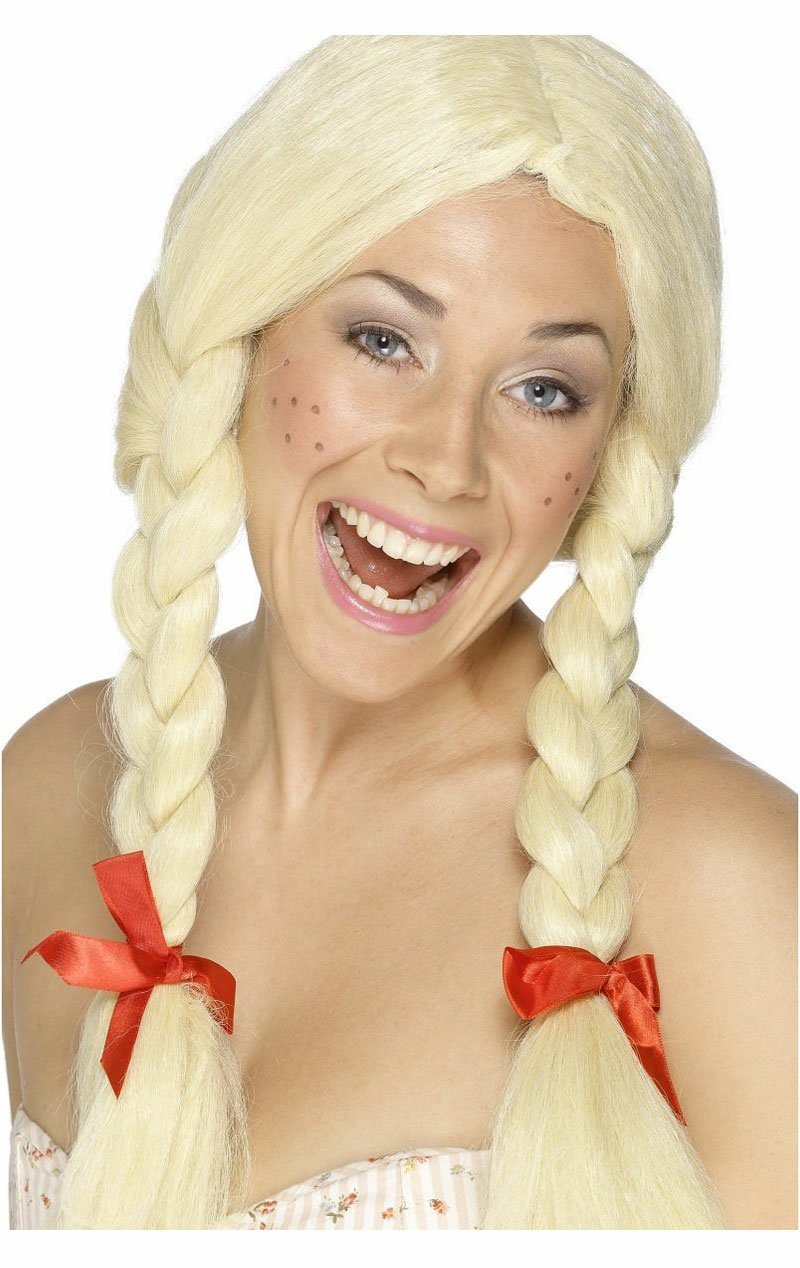 Schoolgirl / Dutchgirl Blonde Wig - Simply Fancy Dress