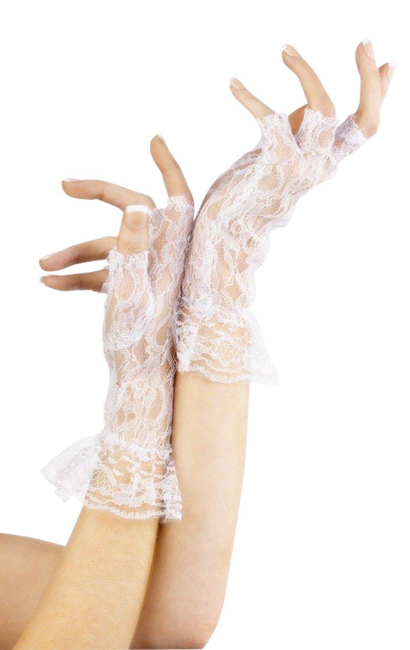 Short Lace Fingerless Gloves - Simply Fancy Dress