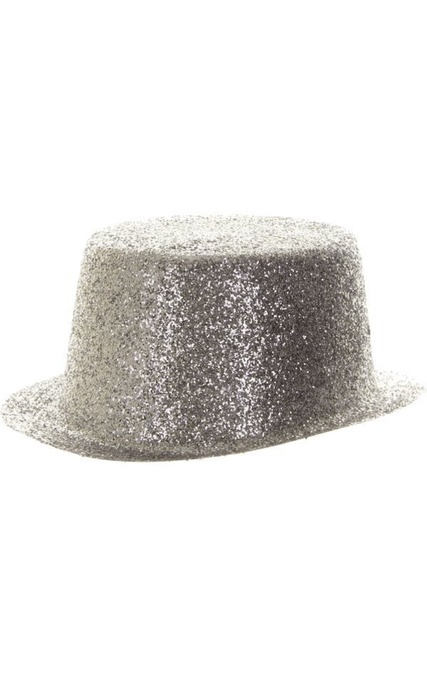 Silver Glitter Top Hat - Simply Fancy Dress