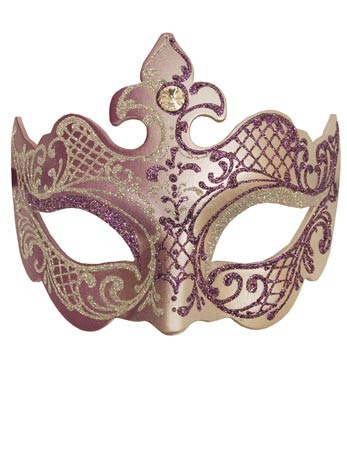 Silver & Purple Masquerade Mask - Simply Fancy Dress