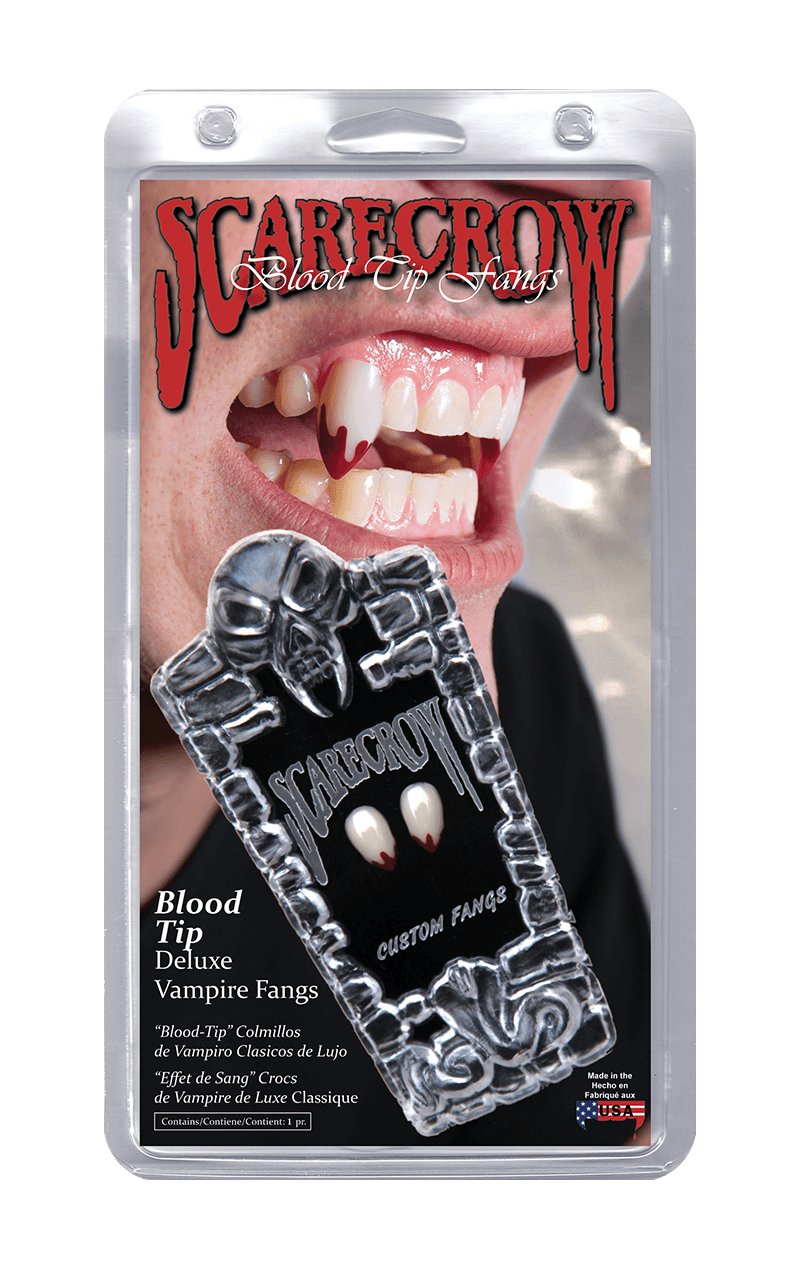 Small Blood Tip Deluxe Vampire Fangs - Simply Fancy Dress