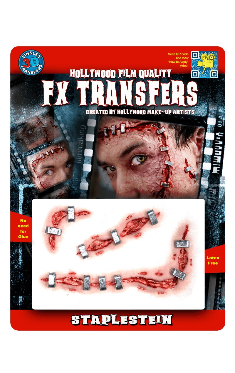 Staple 3D FX Transfers Tattoo - Simply Fancy Dress