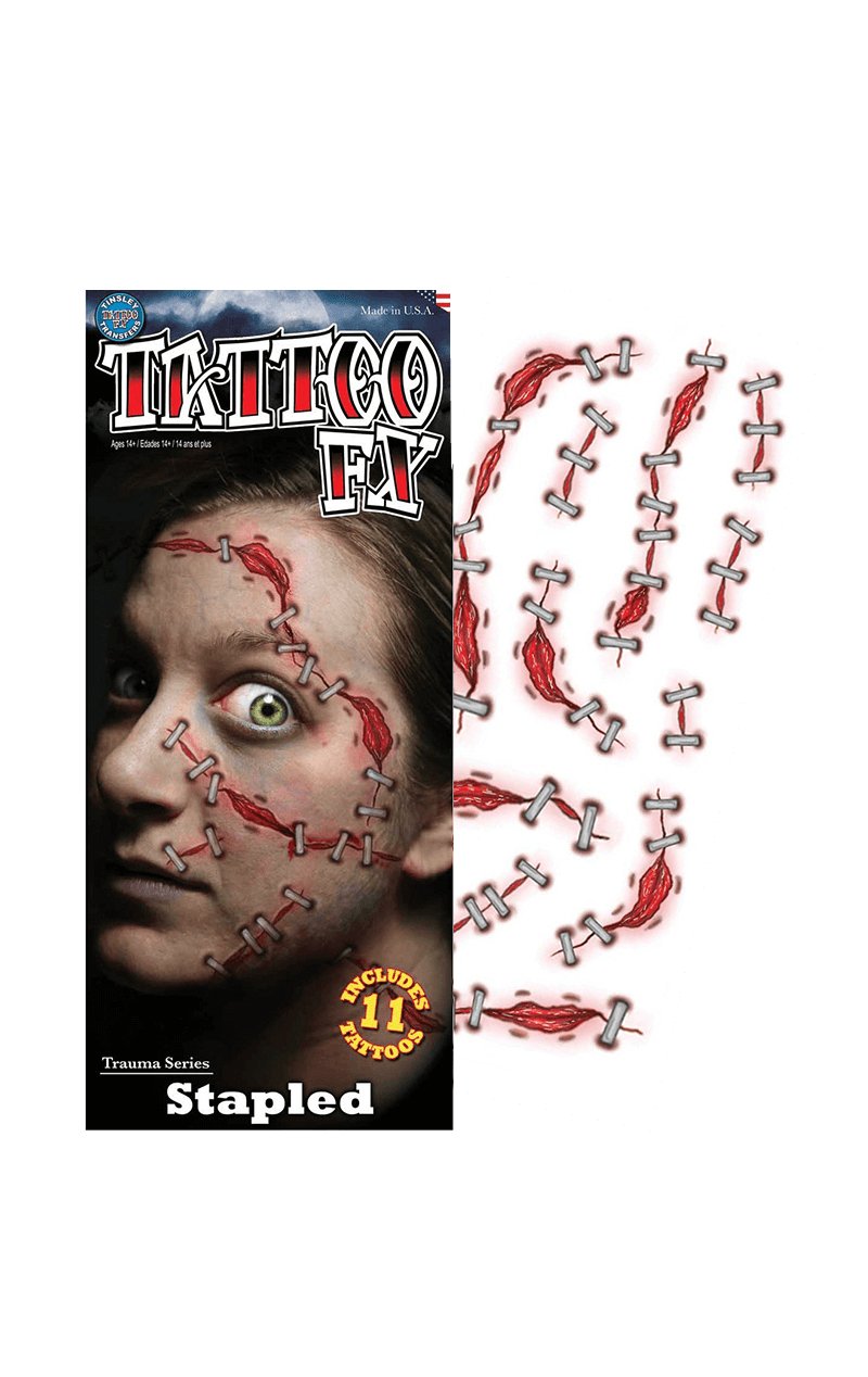 Stapled Trauma Tattoo Accessory - Simply Fancy Dress