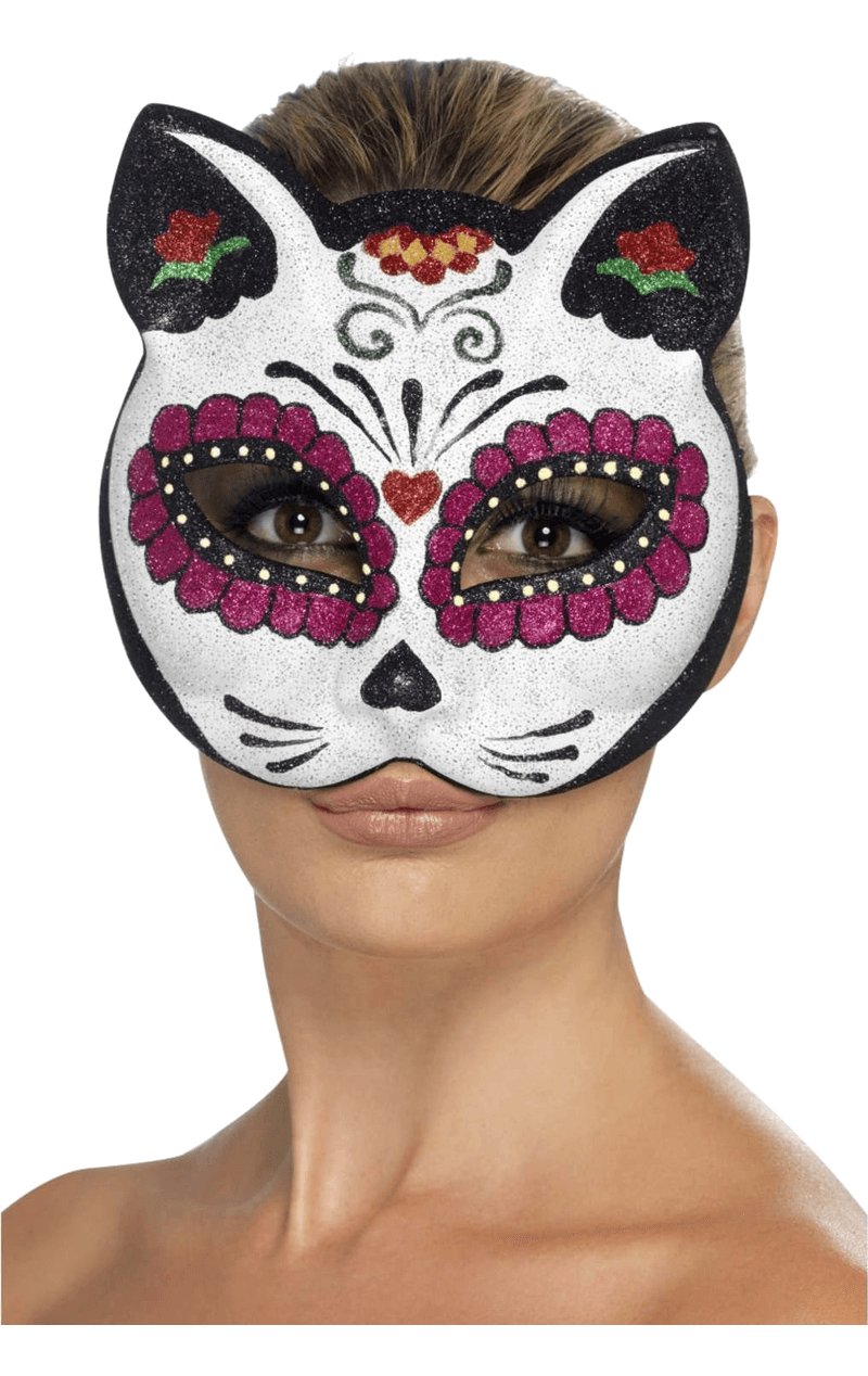 Sugar Skull Cat Eyemask - Simply Fancy Dress