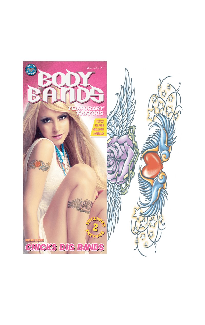 Swallows Body Band Temp Tattoo - Simply Fancy Dress