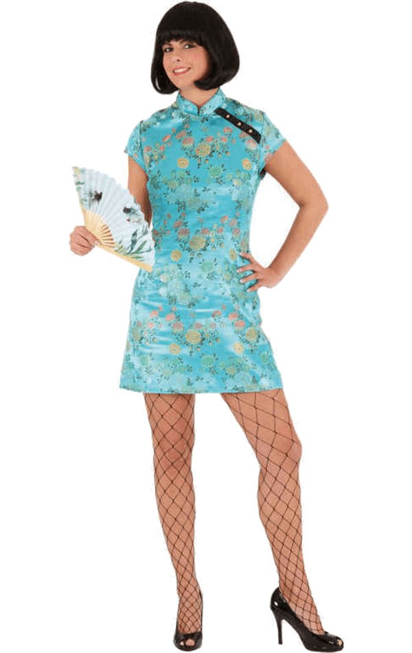 Turquoise Oriental Lady Costume - Simply Fancy Dress