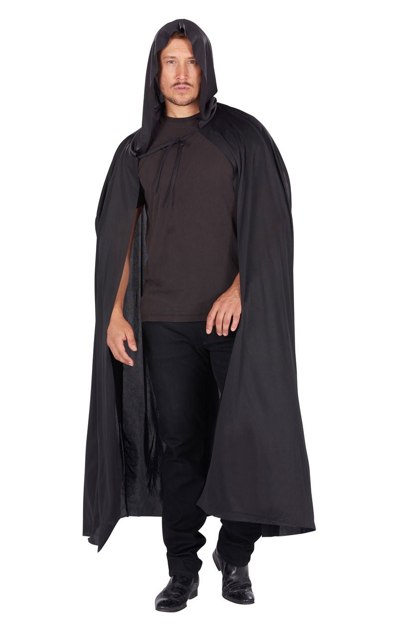 Unisex Black Hooded Cape - Simply Fancy Dress