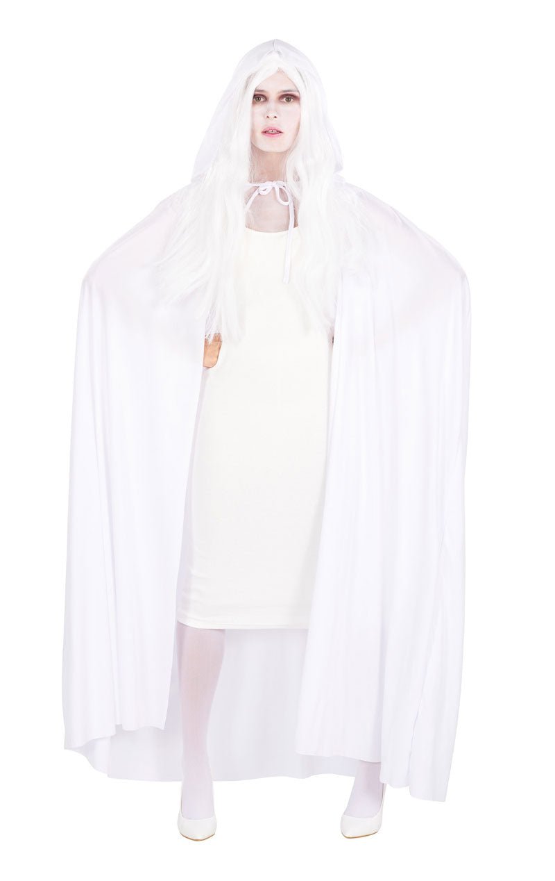 Unisex White Hooded Cape - Simply Fancy Dress