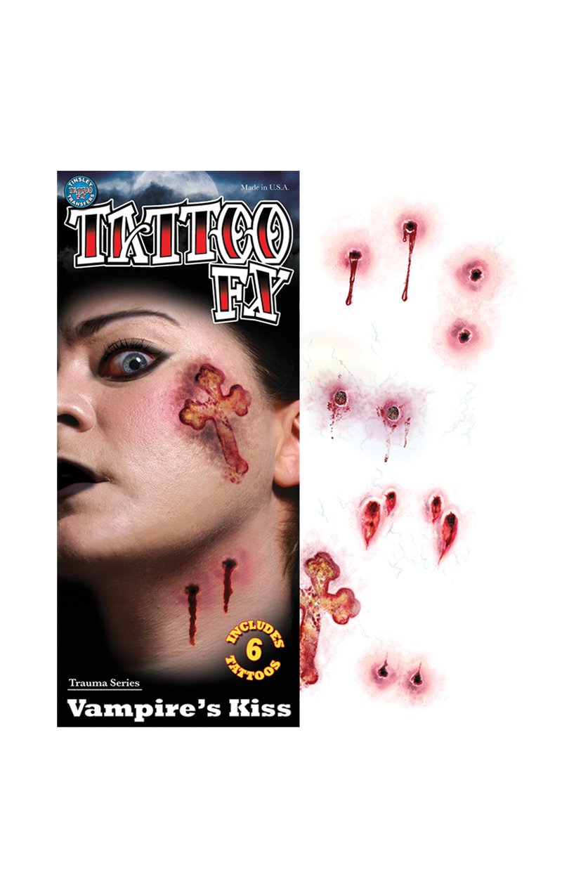 Vampire Kiss Temporary Tattoos Accessory - Simply Fancy Dress