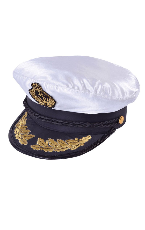 White Navy Captain Hat - Simply Fancy Dress