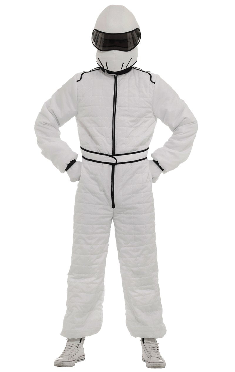 White Race Suit and Helmet - Simply Fancy Dress