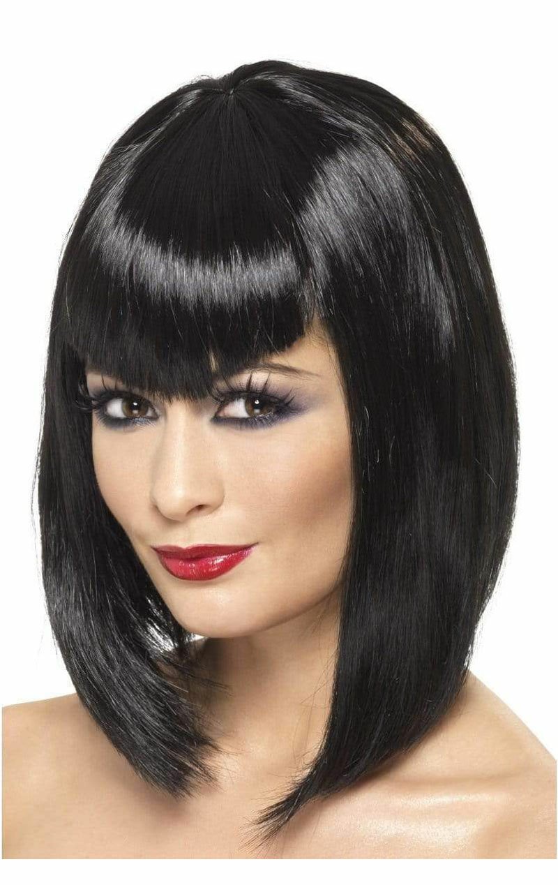 Womens Black Bob Vampire Wig - Simply Fancy Dress