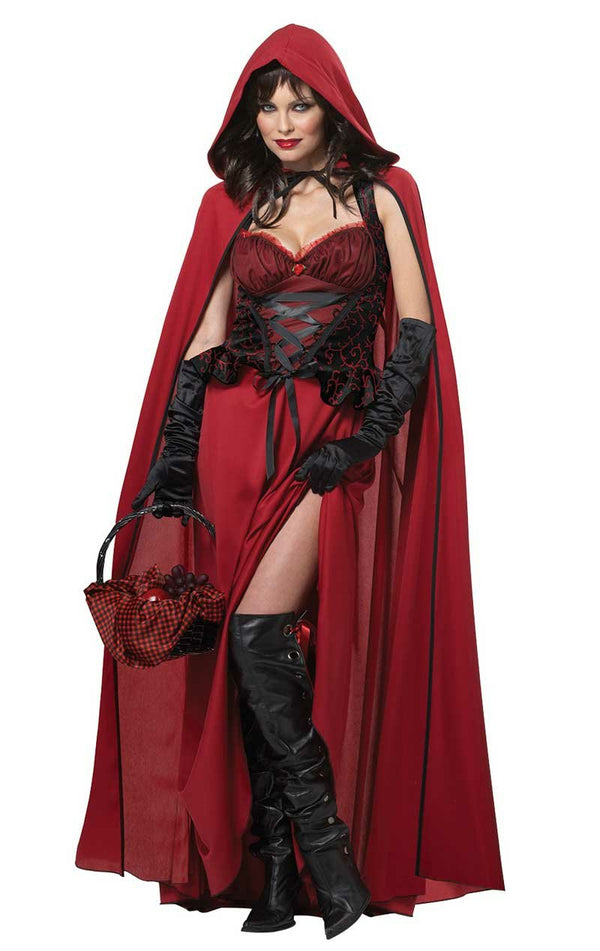 Womens Dark Red Riding Hood Costume - Simply Fancy Dress