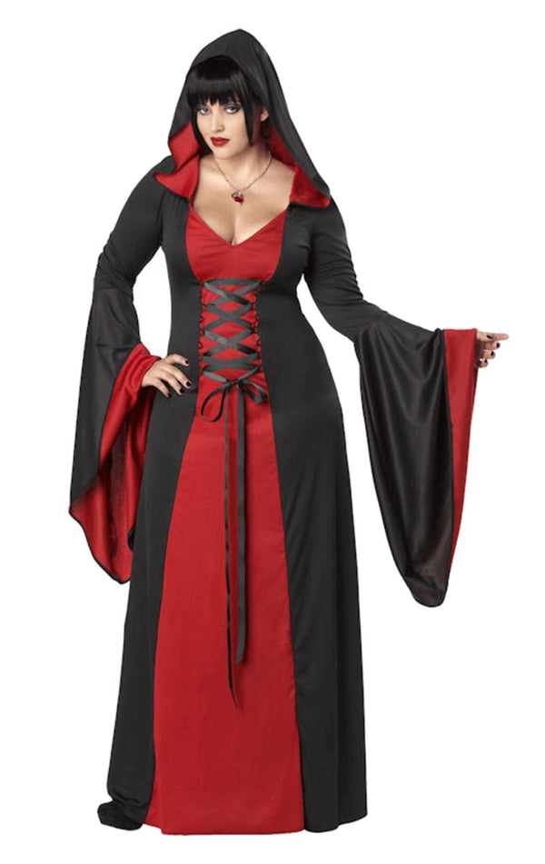 Women's Deluxe Hooded Robe RED (Plus Size) - Simply Fancy Dress