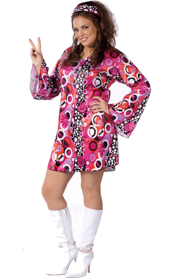 Women's Feelin' Groovy Costume (Plus Size) - Simply Fancy Dress