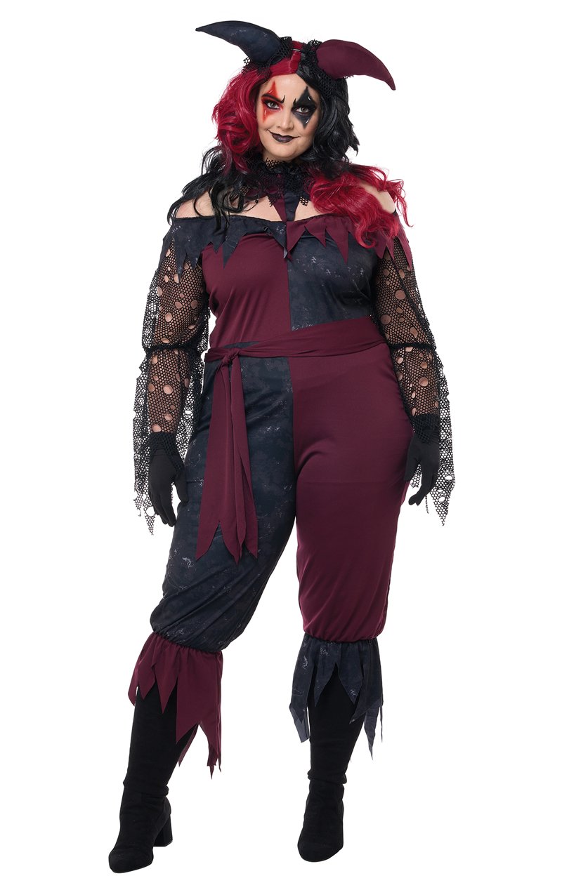 Womens Psycho Jester Plus Size Costume - Simply Fancy Dress