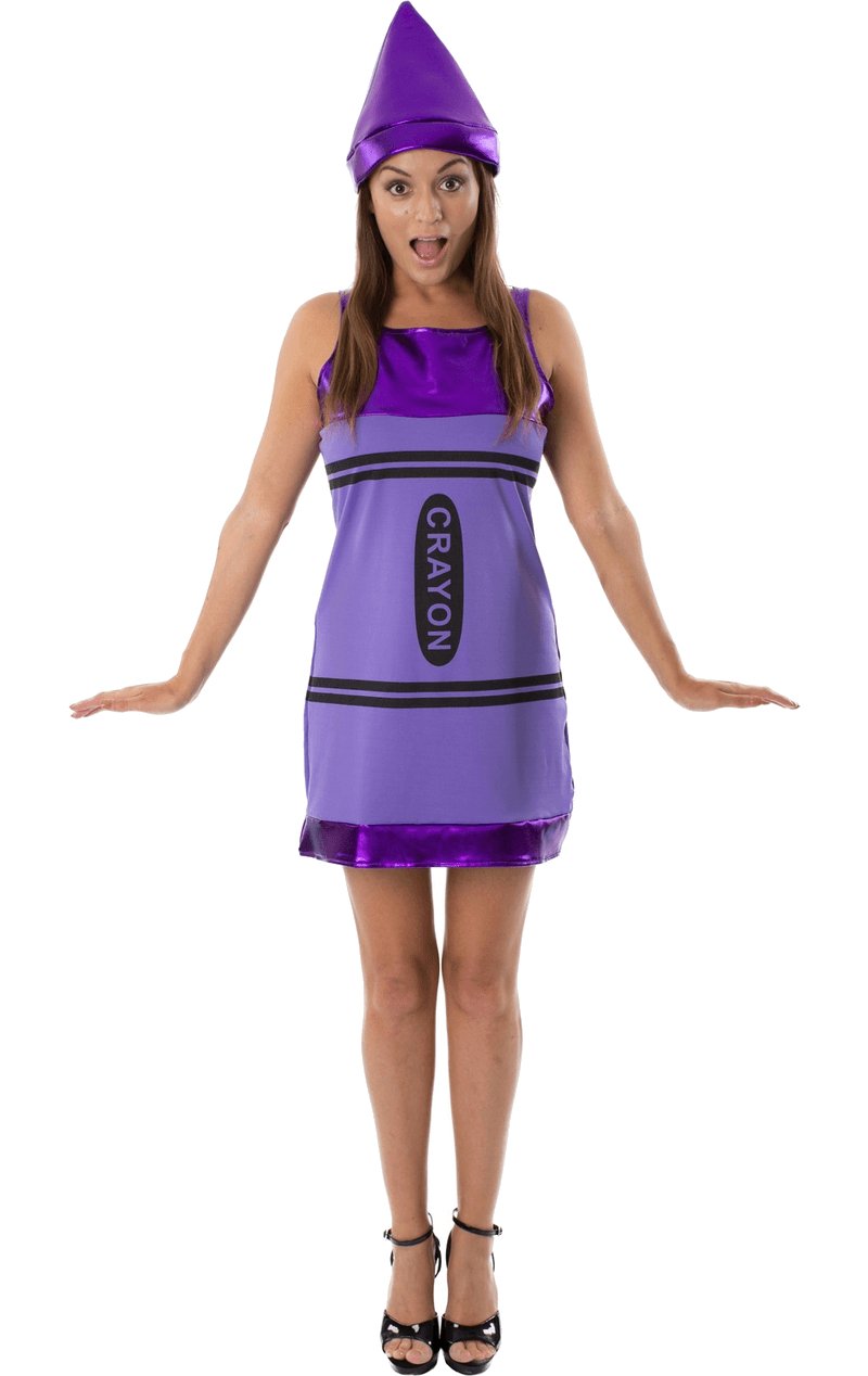 Womens Purple Crayon Fancy Dress Costume - Simply Fancy Dress