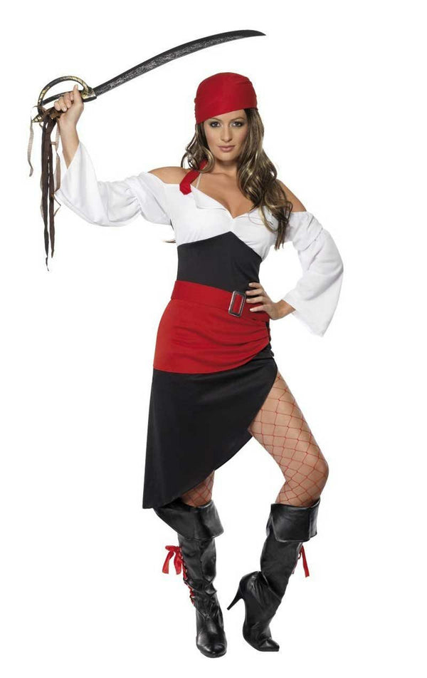 Womens Sassy Pirate Wench Costume - Simply Fancy Dress