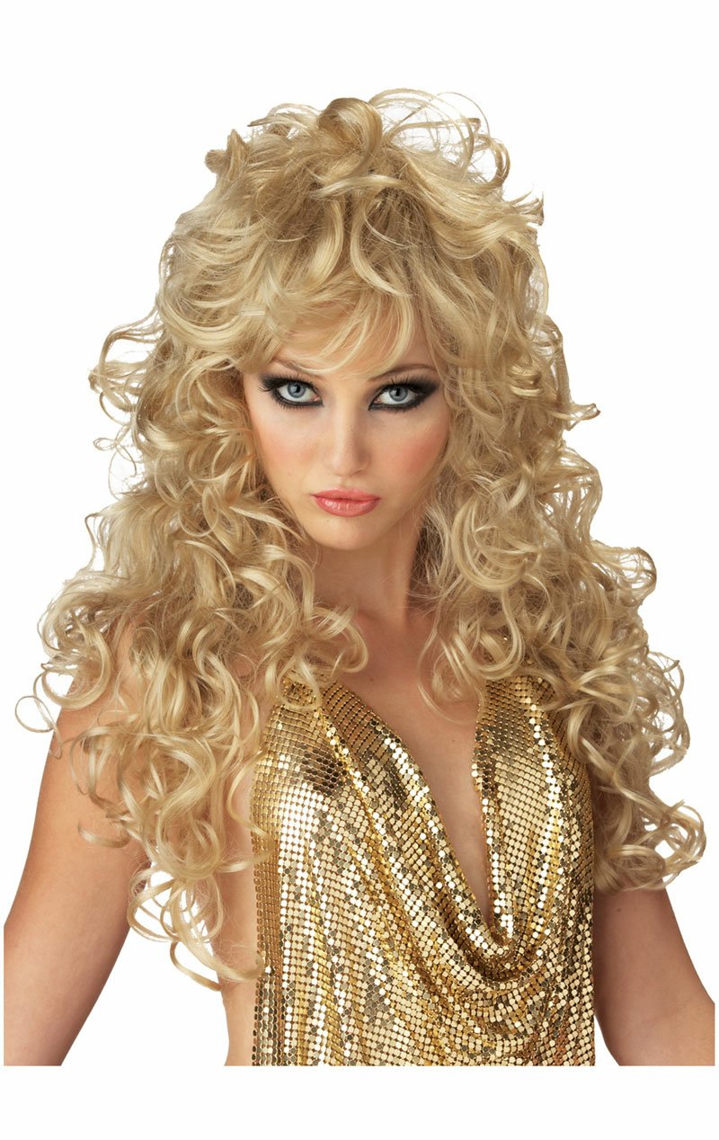 Womens Seduction Curly Blonde Wig - Simply Fancy Dress