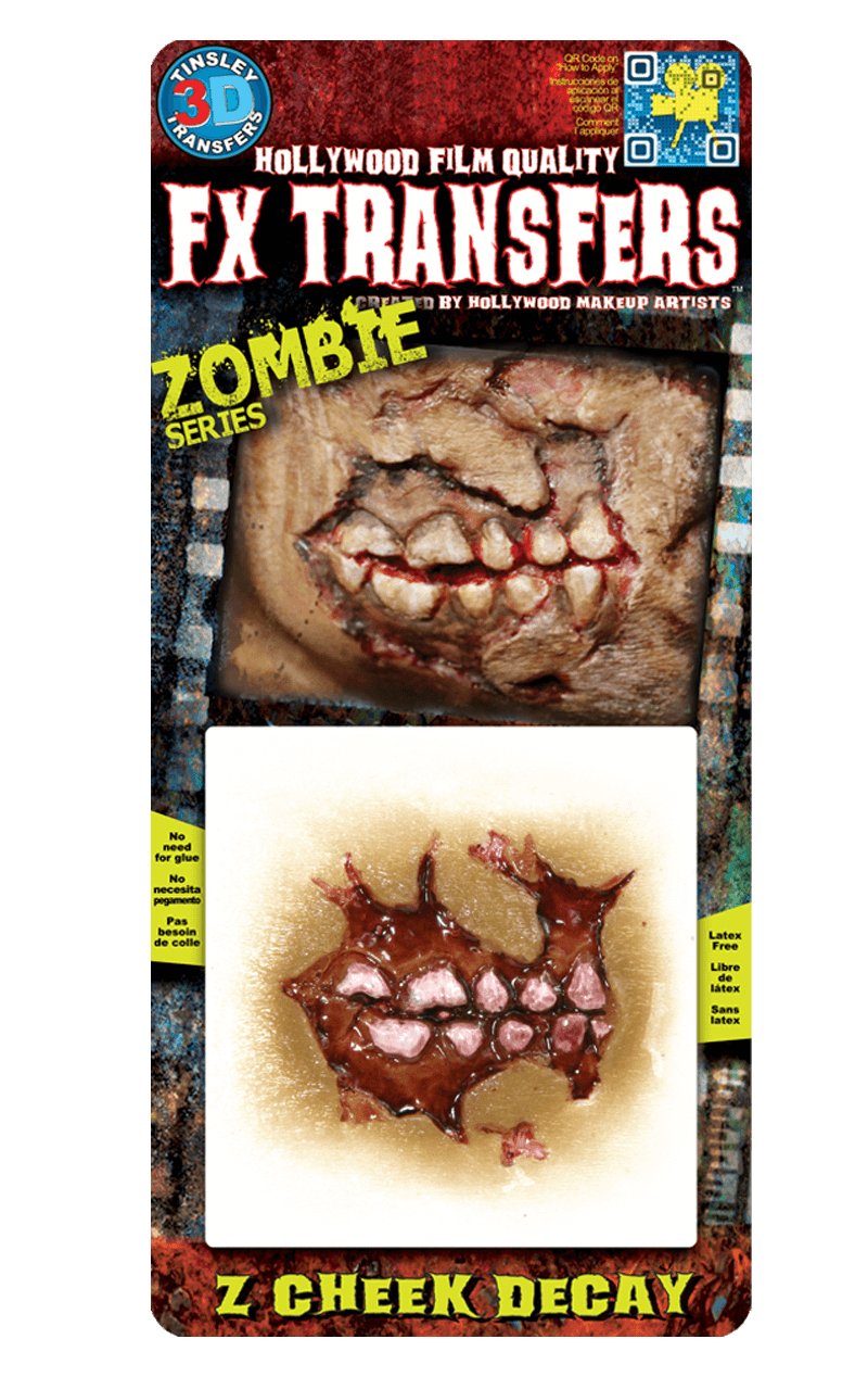 Zombie Cheek Decay FX Transfer - Simply Fancy Dress