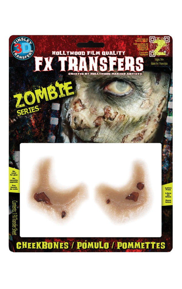 Zombie Cheekbones FX Transfers - Simply Fancy Dress